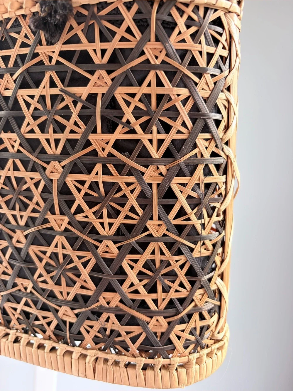 The Sak Woven Rattan Basket Drawstring Tote Purse